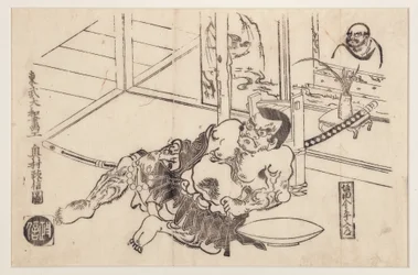 Der Priester Sakata Kimpira, 1710-20 (Holzschnitt)